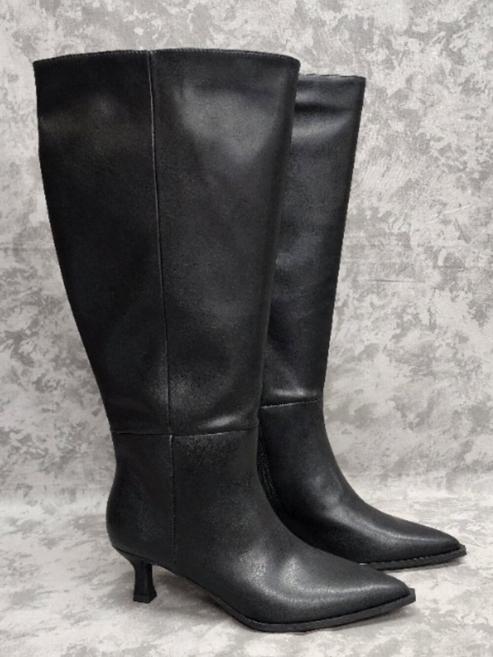 New Madden NYC Knee High Kitten Heel Boots - Black - Size 7